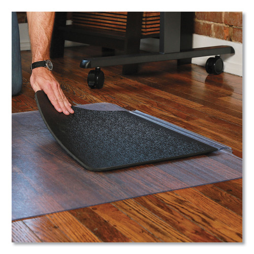 ES Robbins Sit or Stand Mat for Carpet or Hard Floors， 36 x 53 with Lip， Clear/Black (184612)