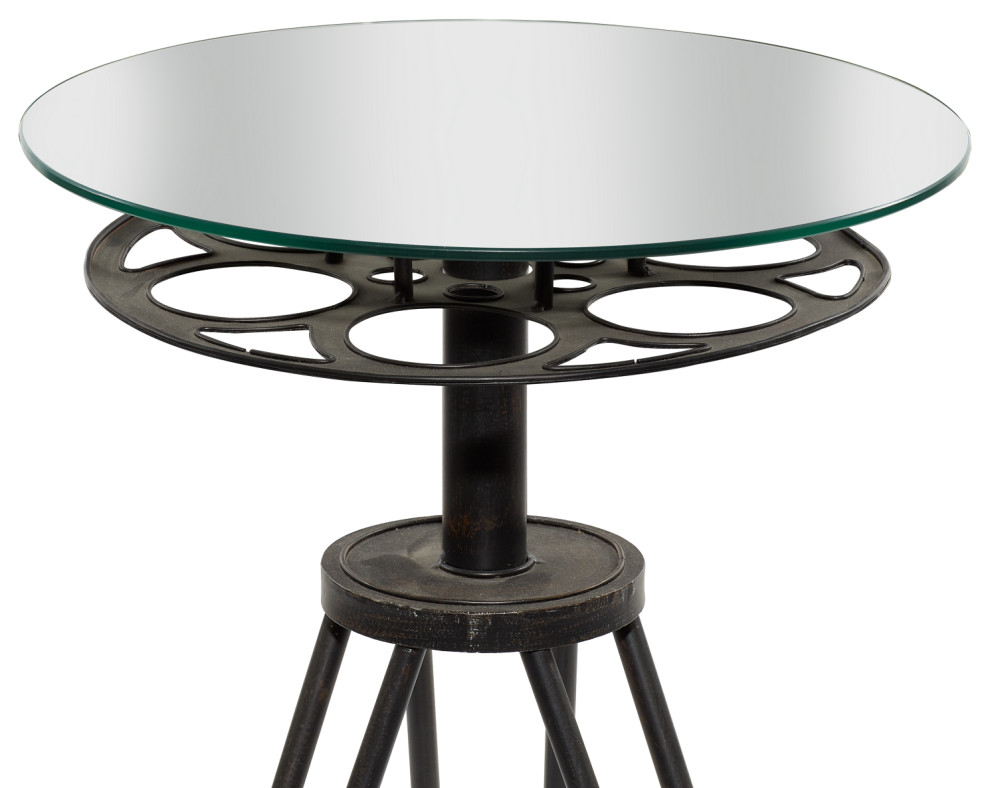 Homer Metal and Glass Accent Table   Industrial   Side Tables And End Tables   by GwG Outlet  Houzz