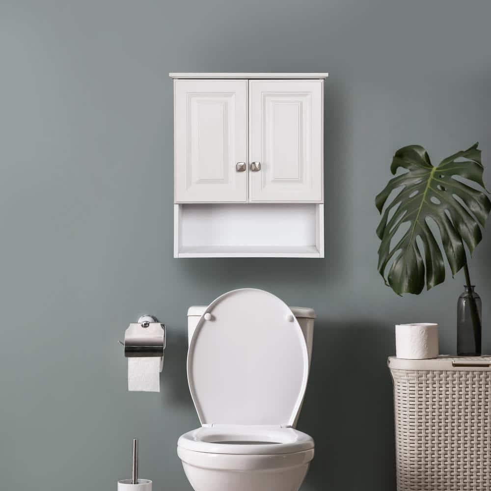 Design House Wyndham 22 in W x 26 in H x 8 in D Bathroom Storage Wall Cabinet with Shelf in White SemiGloss