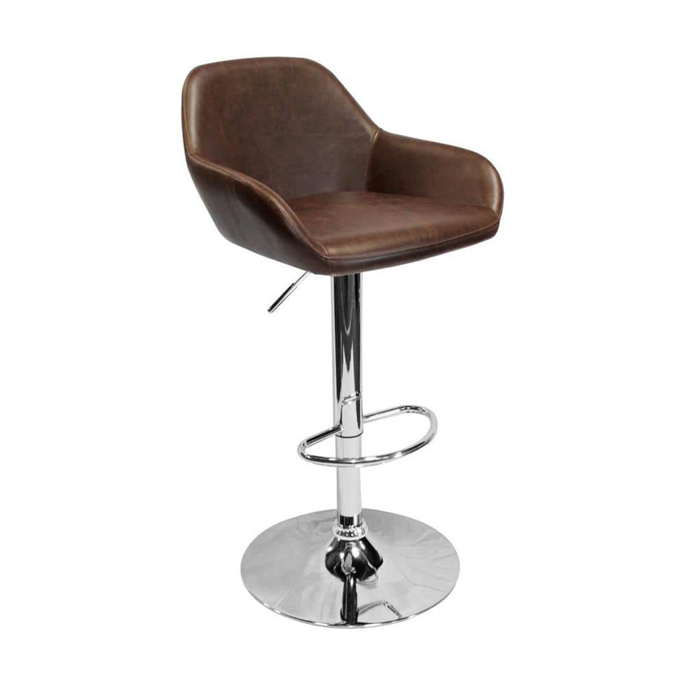 Best Master Furniture Happy Brown Adjustable Swivel Bar Stools (Set of 2) HY6334