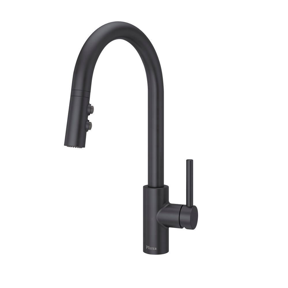 SINKOLOGY Bradstreet II All-in-One Matte Black Fireclay 30 in. Single Bowl Farmhouse Apron-Front Kitchen Sink and Faucet Kit SK499-30MB-SABB