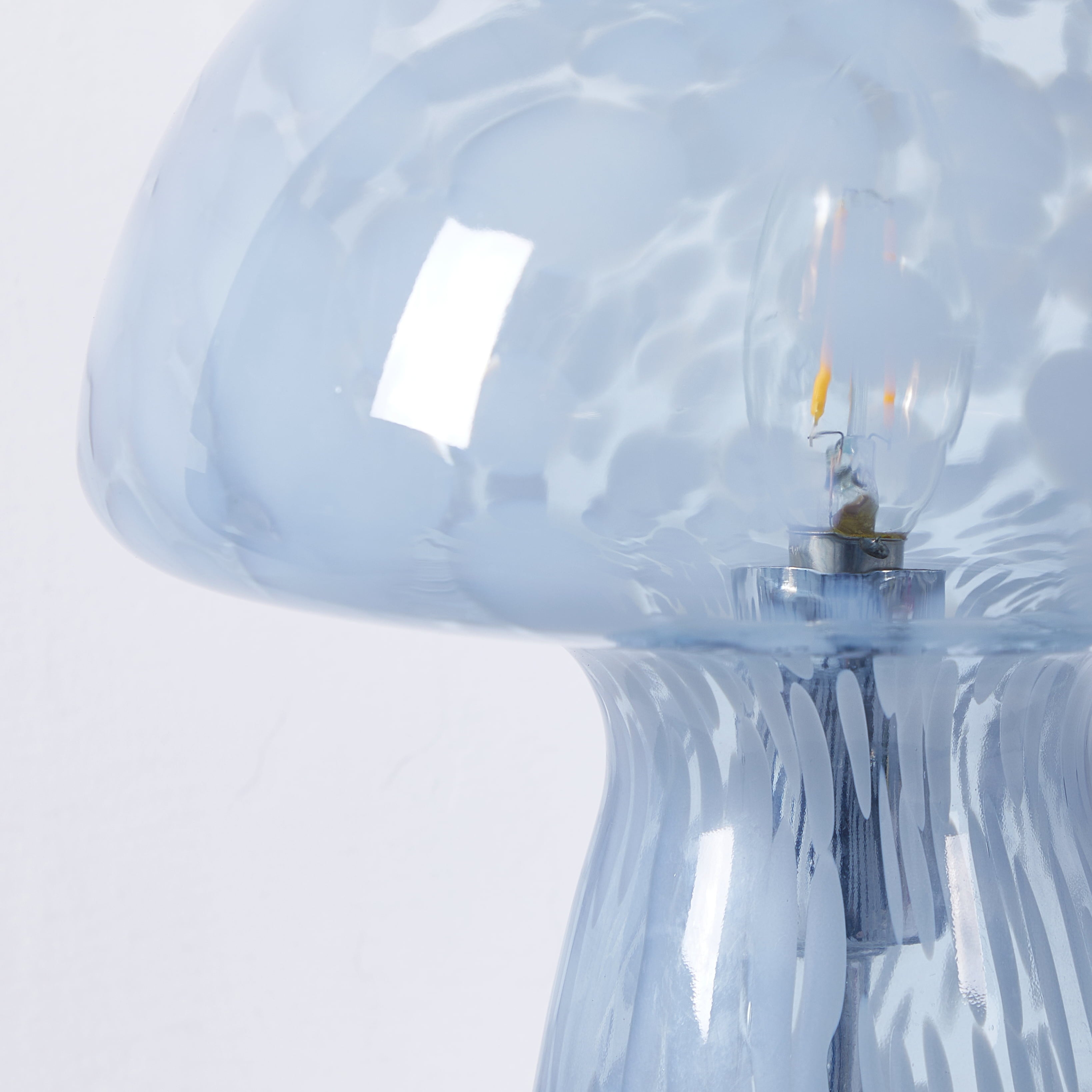 Urban Shop Novelty Glass Mushroom Lamp, Blue Tortoise, 12