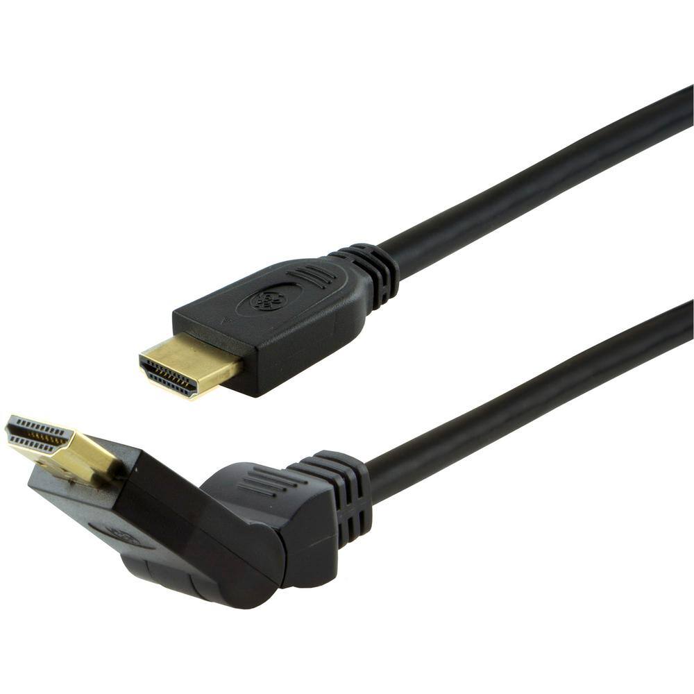 GE 6 ft. Cord Gold Plated HDMI Cable 180 Swivel Black 35051