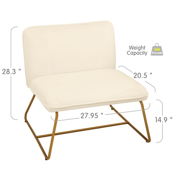 Armless Accent Chair Mid Century Modern Chair for Bedroom Guest Room