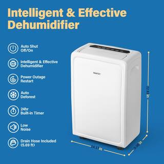 Yaufey 55-Pints 4500 sq. ft Home Dehumidifier for Basements and Oversized Rooms with Drain and Water Tank HDCX-PD221DE