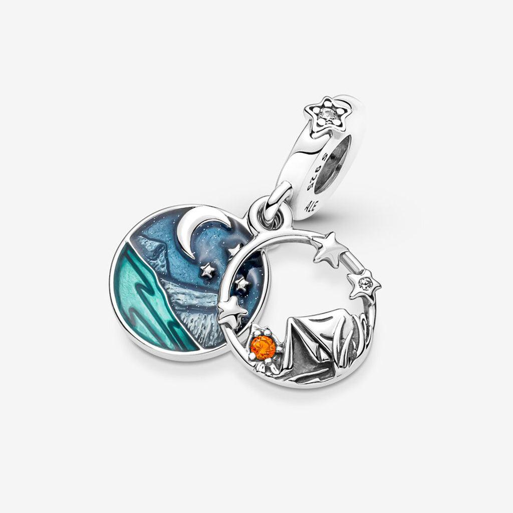 PANDORA  Camping Night Sky Double Dangle Charm