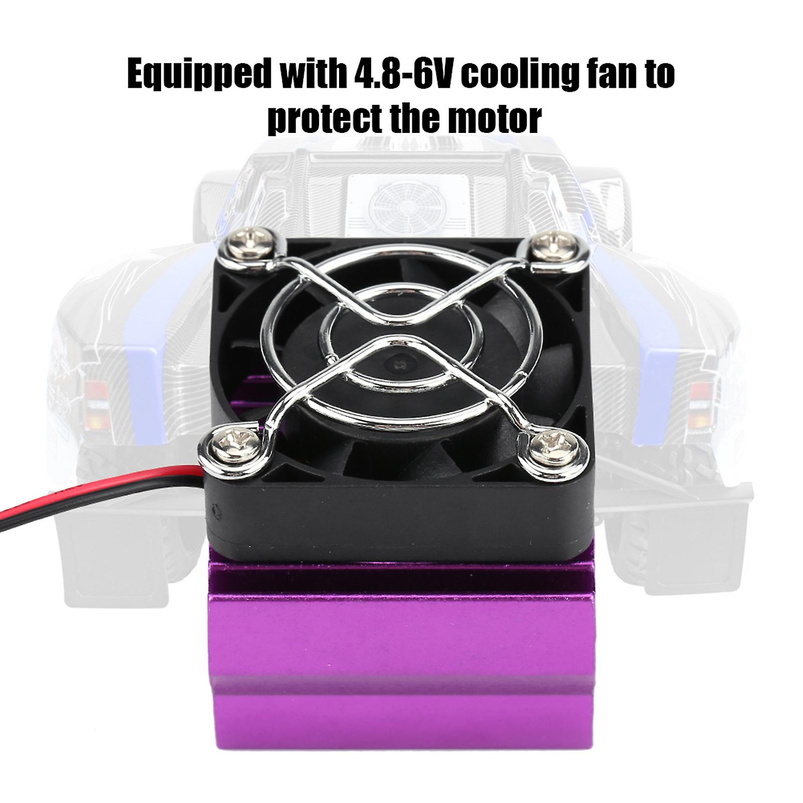 Heat Sink With Cooling Fan For 1/10 Scale Electric Rc Car 540 / 550 / 3650 Motor (purple)