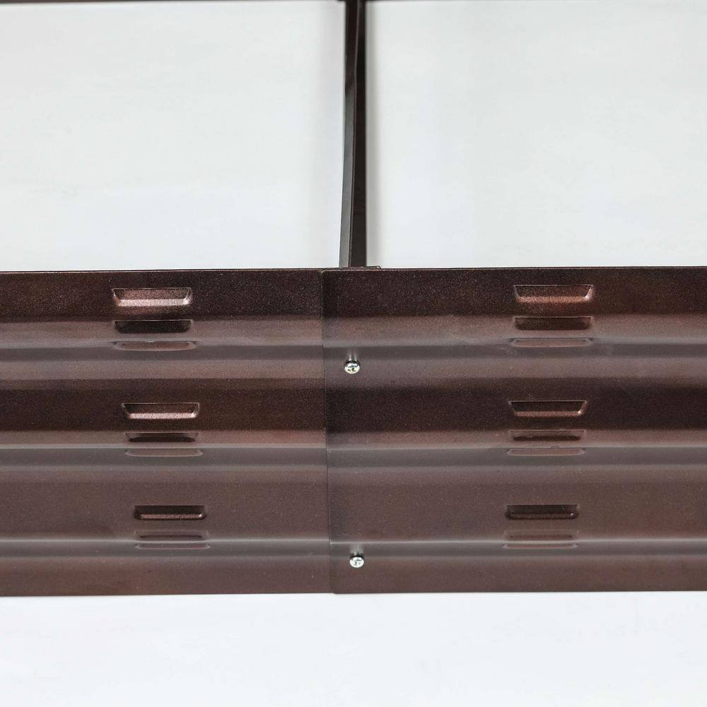 LuxenHome 5.6 ft. Oval Brown Metal Garden Bed WHPL431