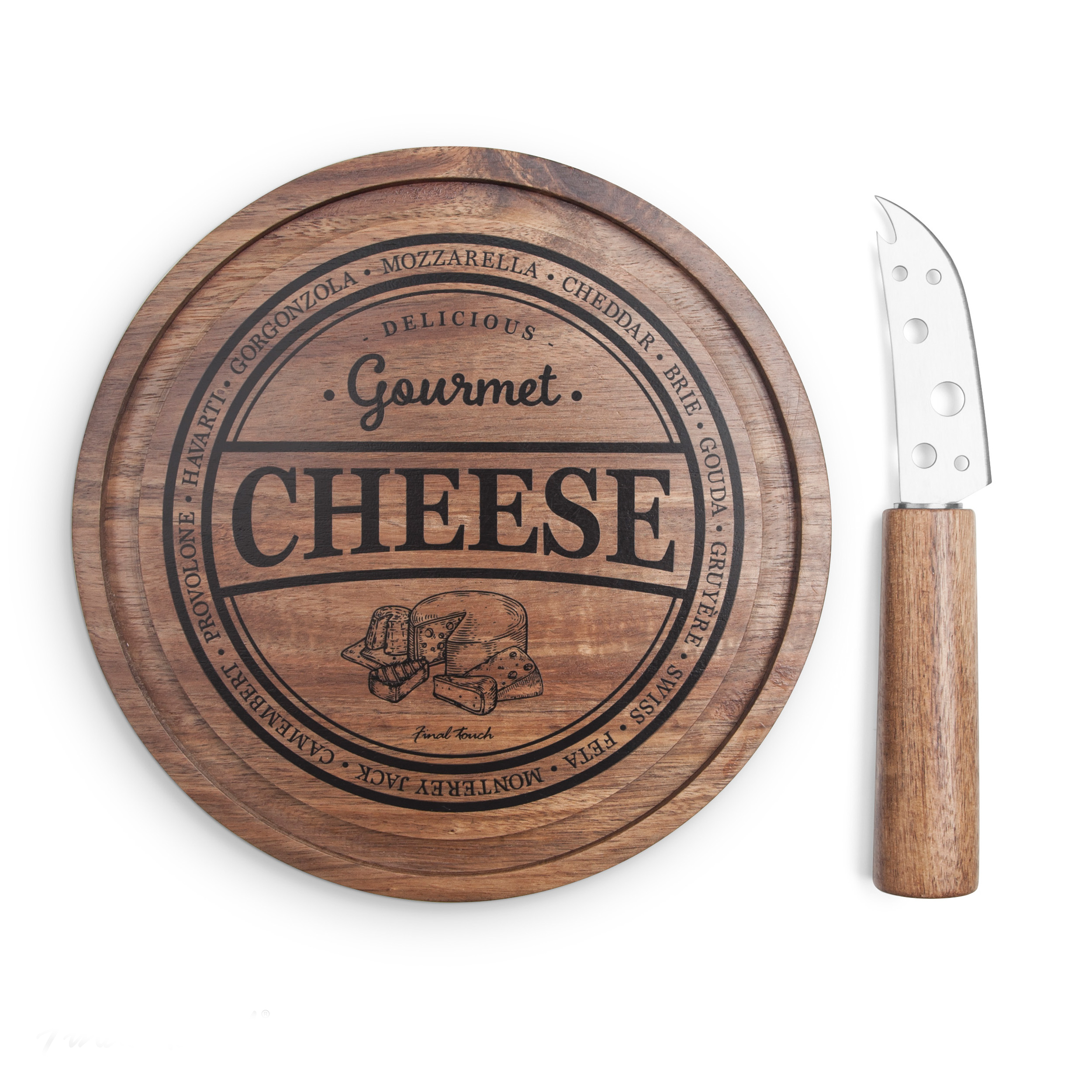 Final Touch 2 Piece Cheese Board Set