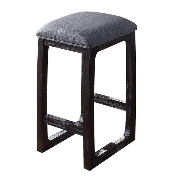 ACME Razo Counter Height Stool (1Pc) in Fabric and Weathered Espresso