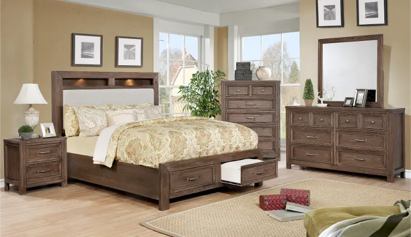 Moonlight Ridge Dark Oak 4 Piece Queen Bedroom Set