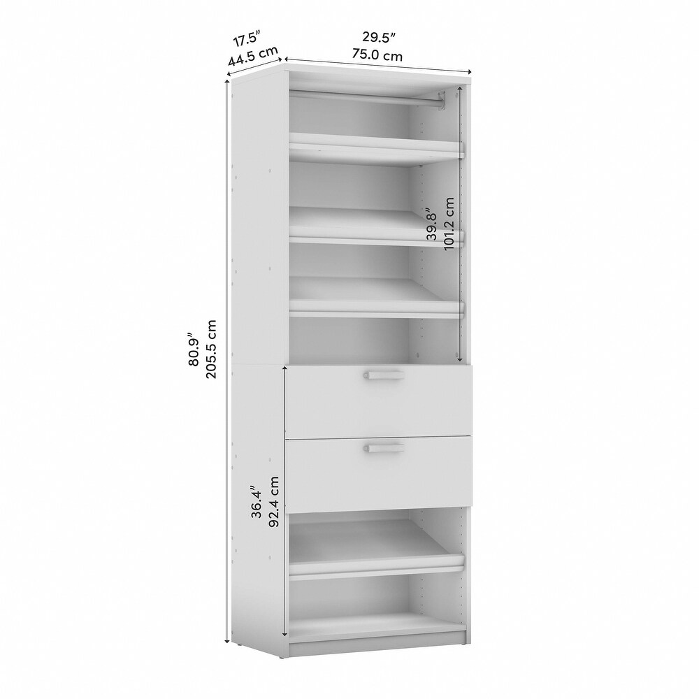 Cielo by Bestar 29.5 inch Shoe/Closet Storage Unit with drawers