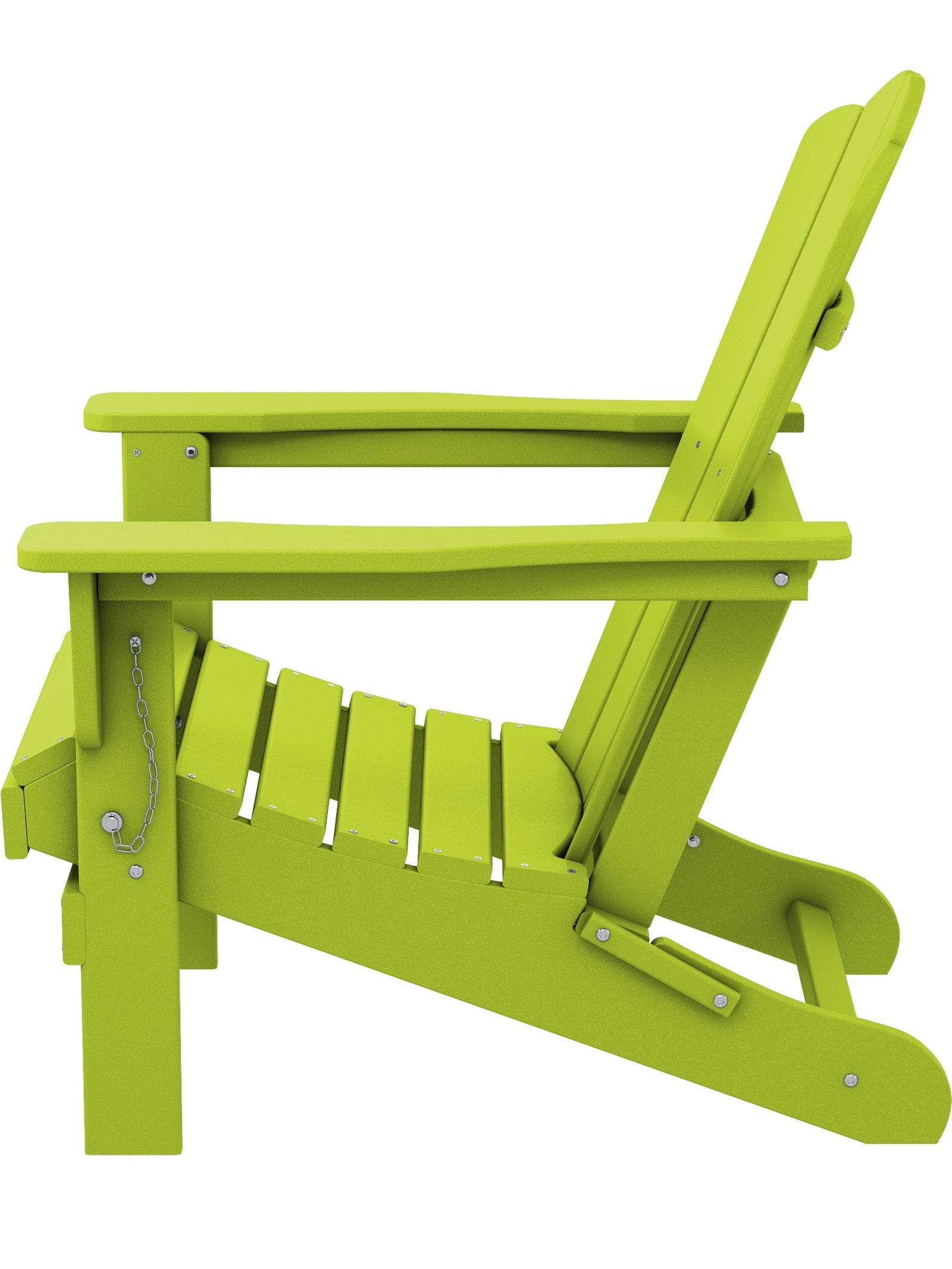 Outdoor Patio Folding Plastic Adirondack Chair for Garden, Apple Green