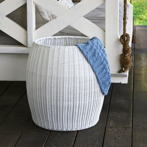 Household Essentials Indoor/Outdoor Multi-Purpose Barrel Basket Side Table