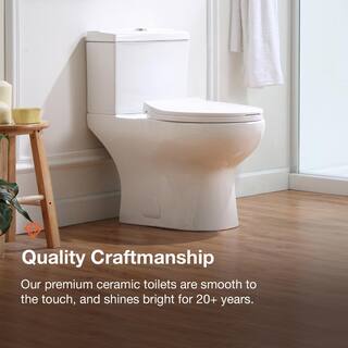 Glacier Bay Beck 2-Piece 11.6 GPF Dual Flush Elongated Toilet in White Seat Included GBTO103