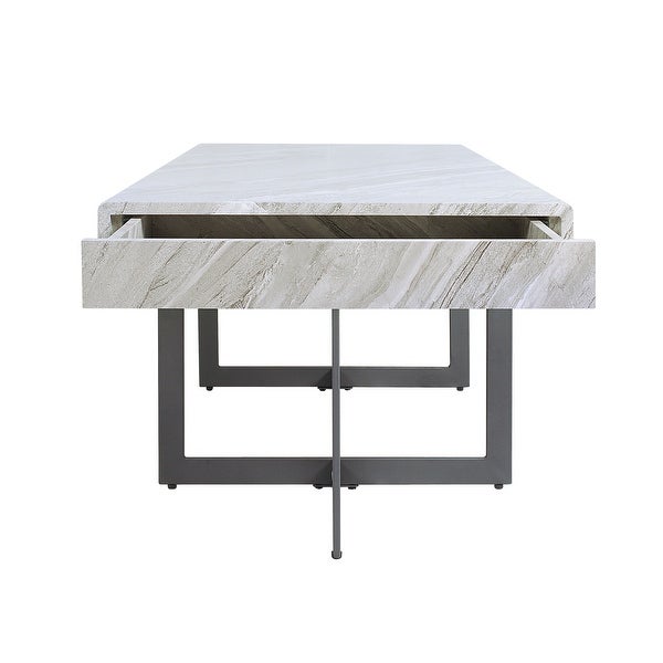 Granala Faux Marble Coffee Table with Drawers by Furniture of America