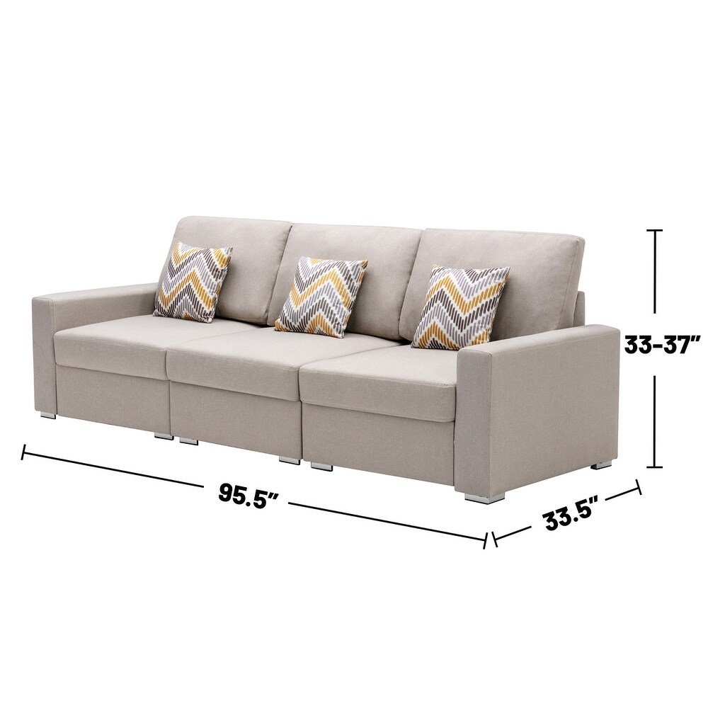 Upholstered Modular Sofa Set with Pillows