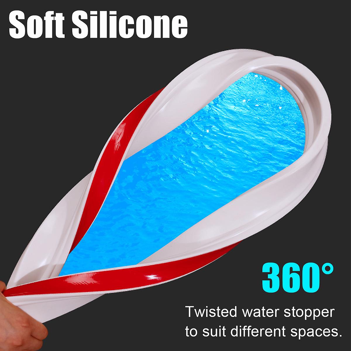 Silicone Bathroom Water Stopper Blocker Shower Dam Non-slip Dry And Wet Separation Flood Barrier Door Bottom Sealing Strip