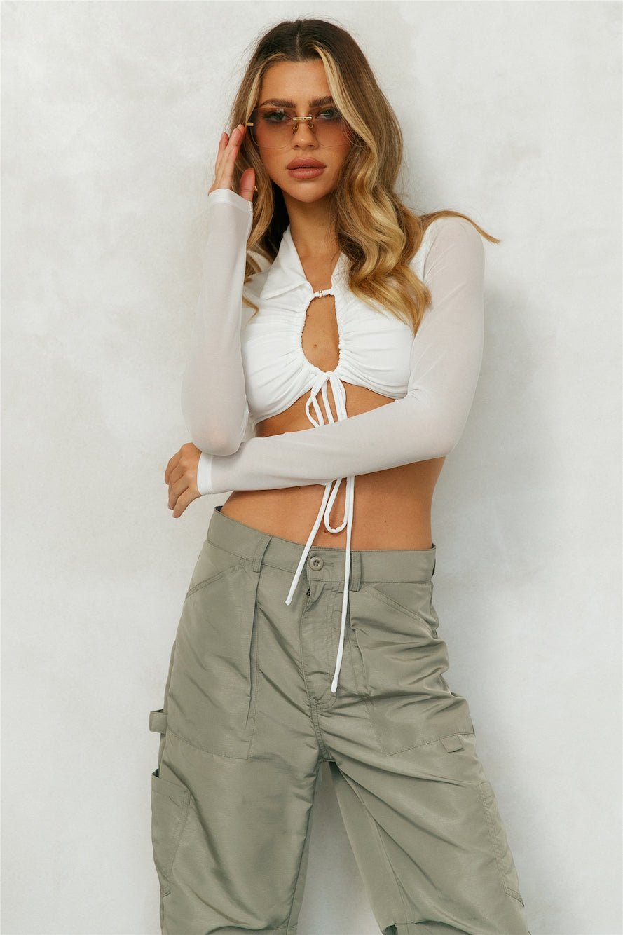 Do Not Disturb Mode Sheer Crop White