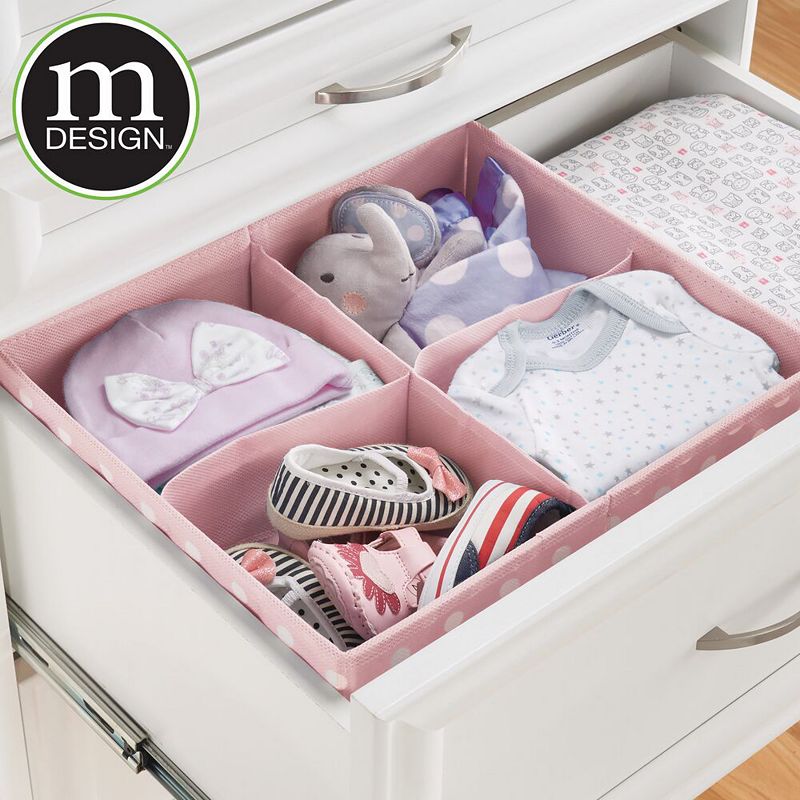 mDesign Kids Fabric Dresser Drawer and Closet Storage Organizer， Set of 4