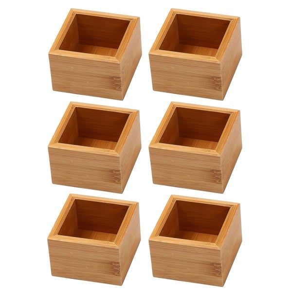 YBM Home Bamboo Kitchen Drawer Organizer Storage Box (Set of 6)，