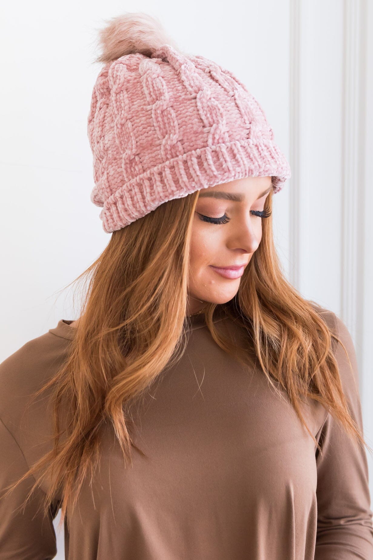 Stay Cozy Chenille Pom Pom Beanie