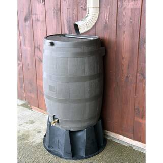 RTS Home Accents 50 Gal. Rain Barrel Walnut Colour with Brass Spigot 55100009005681