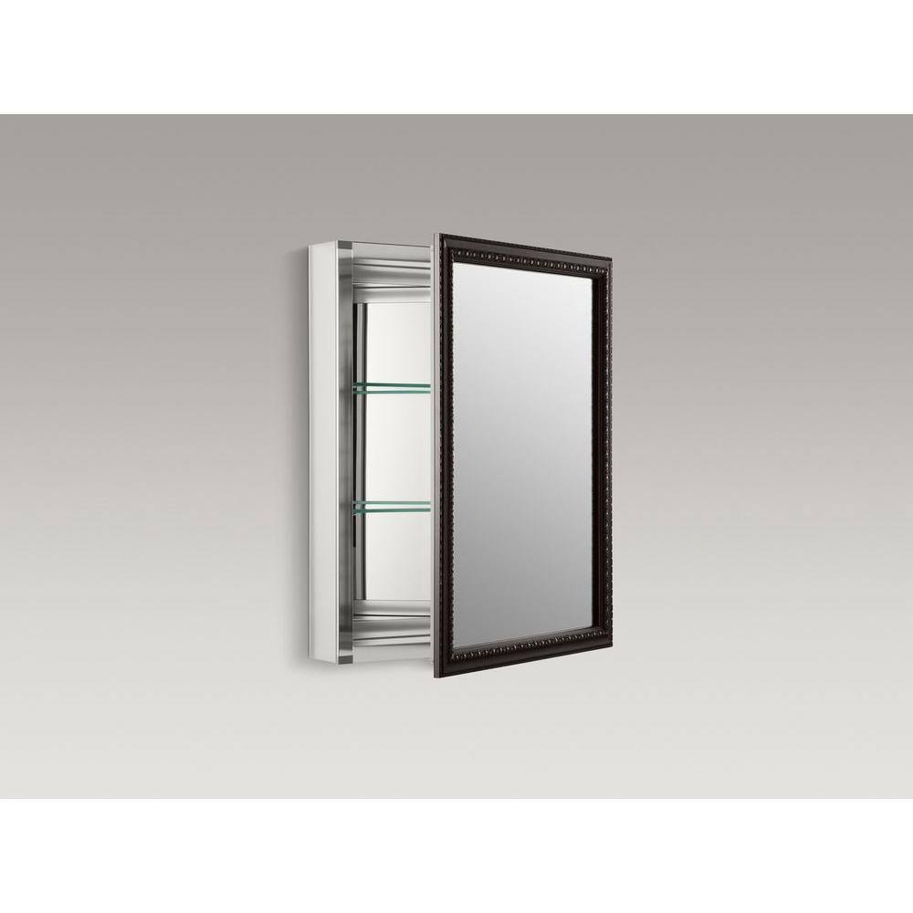 KOHLER 20 in. x 26 in H. Recessed or Surface Mount Mirrored Medicine Cabinet in Oil Rubbed Bronze 2967-BR1