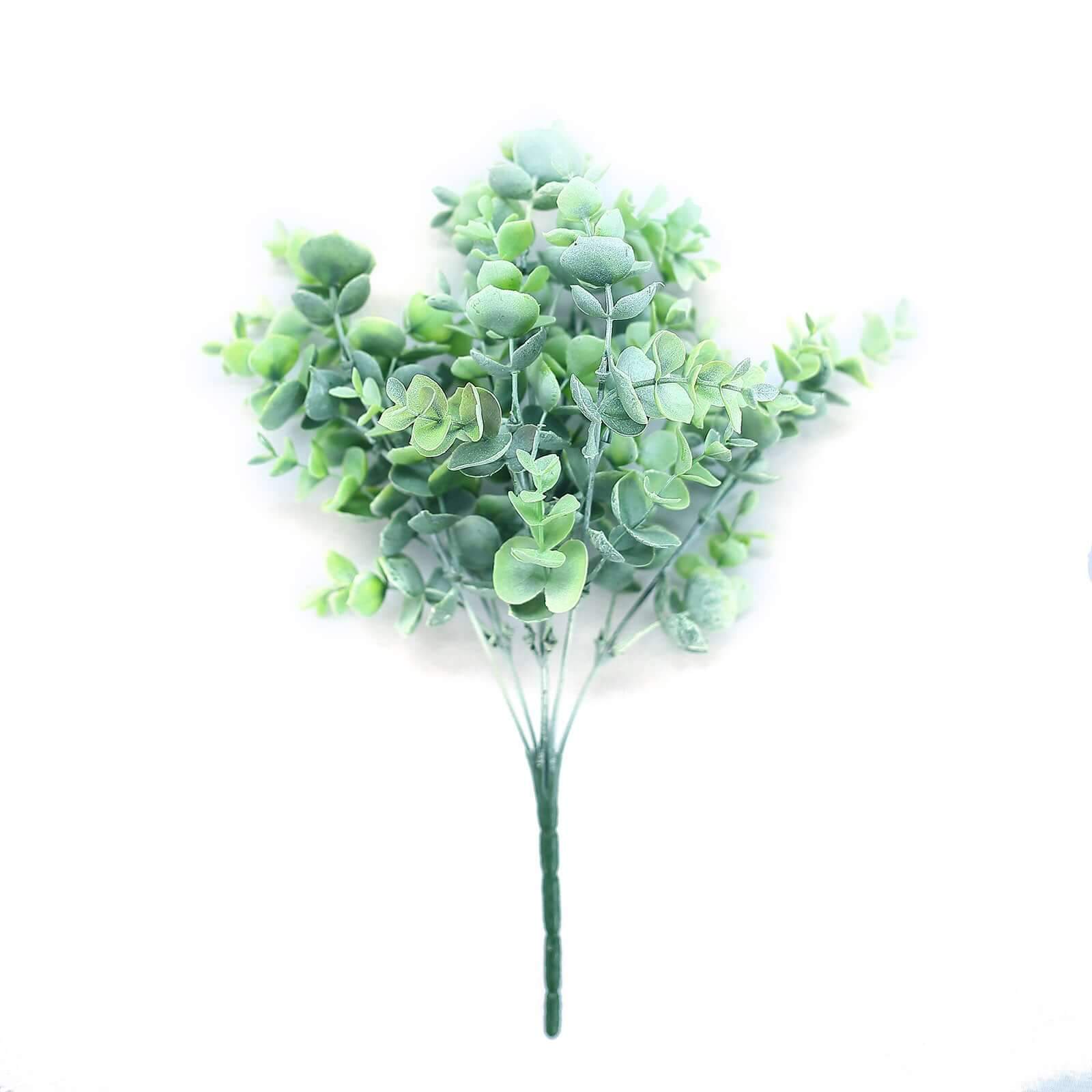 3 Bushes Artificial Eucalyptus Branches, Greenery Bouquet Plants 14