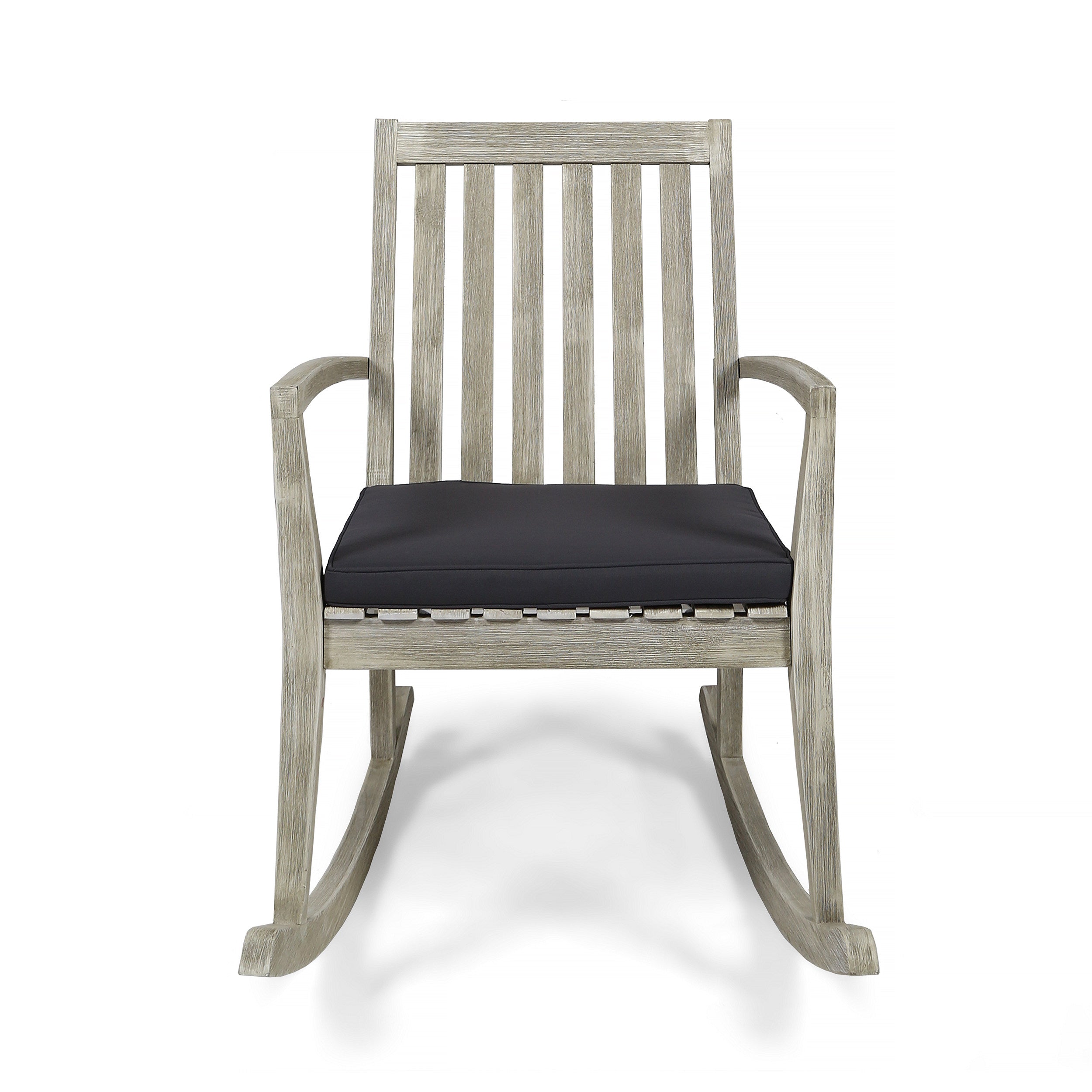 Yvonne Outdoor Acacia Wood Rocking Chair with Water-Resistant Cushions