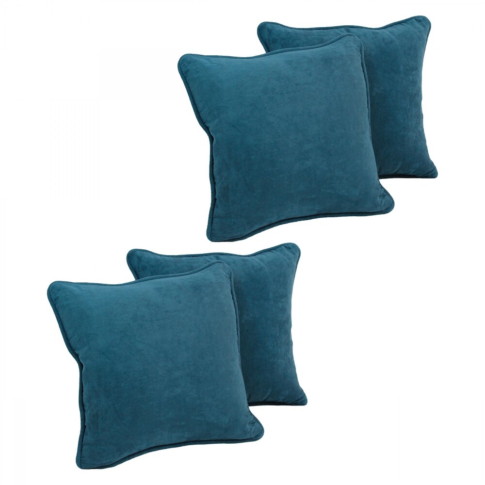 Blazing Needles 18 Inch Microsuede Throw Pillows (Set of 4)