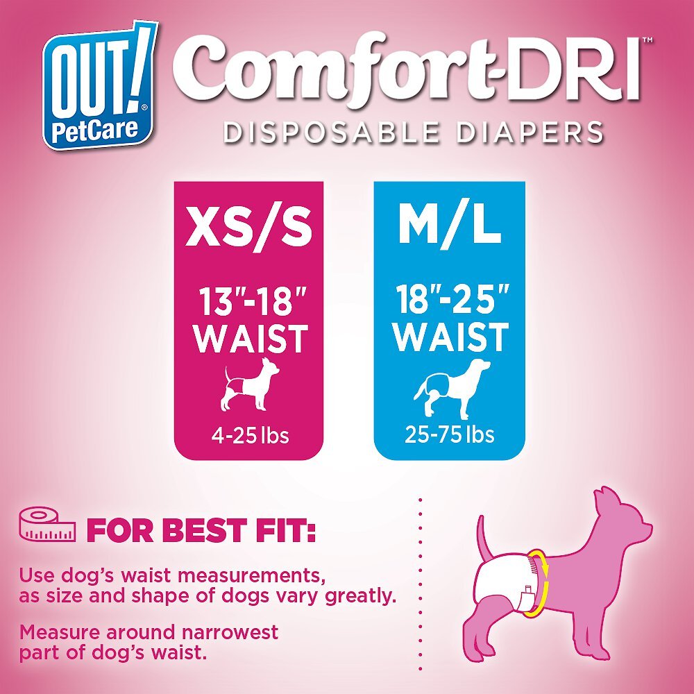 OUT! Disposable Female Dog Diapers