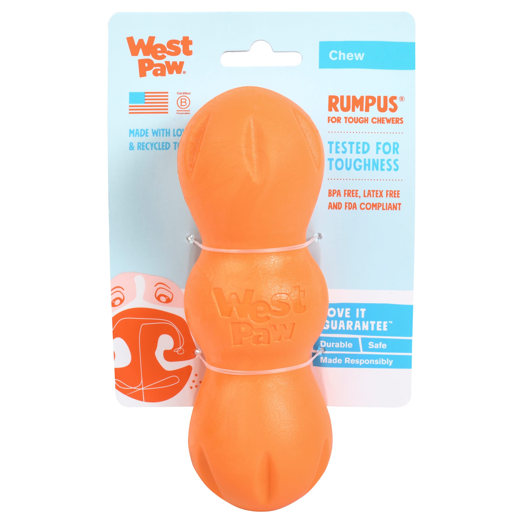 West Paw Rumpus Chew Assorted Dog Toy， Small