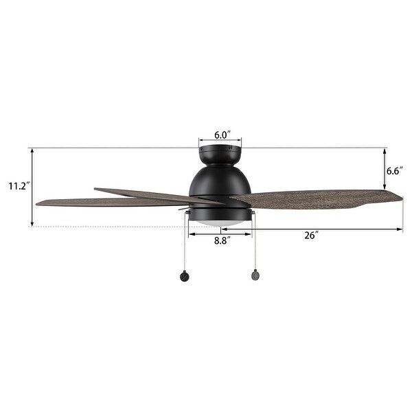 Cerus 52-inch Indoor Ceiling Fan with Pull Chain，Dimmable LED Light Kit and Reversible DC motors. - N/A Shopping - The Best Deals on Ceiling Fans | 41781994