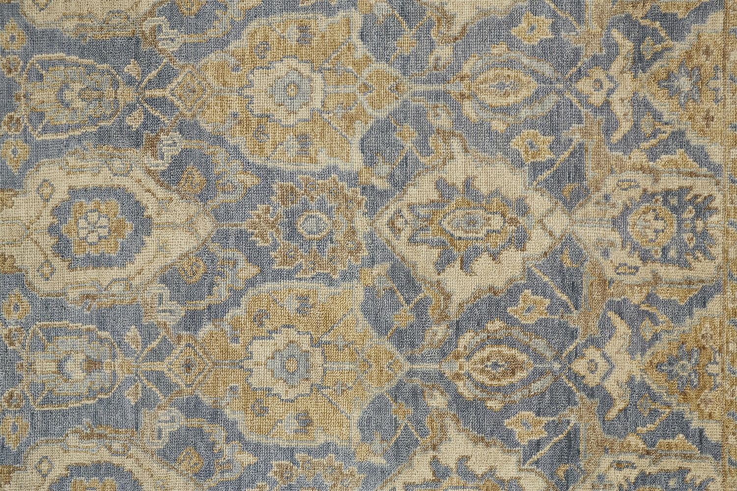 Irie Hand Knotted Blue and Gold Rug by BD Fine