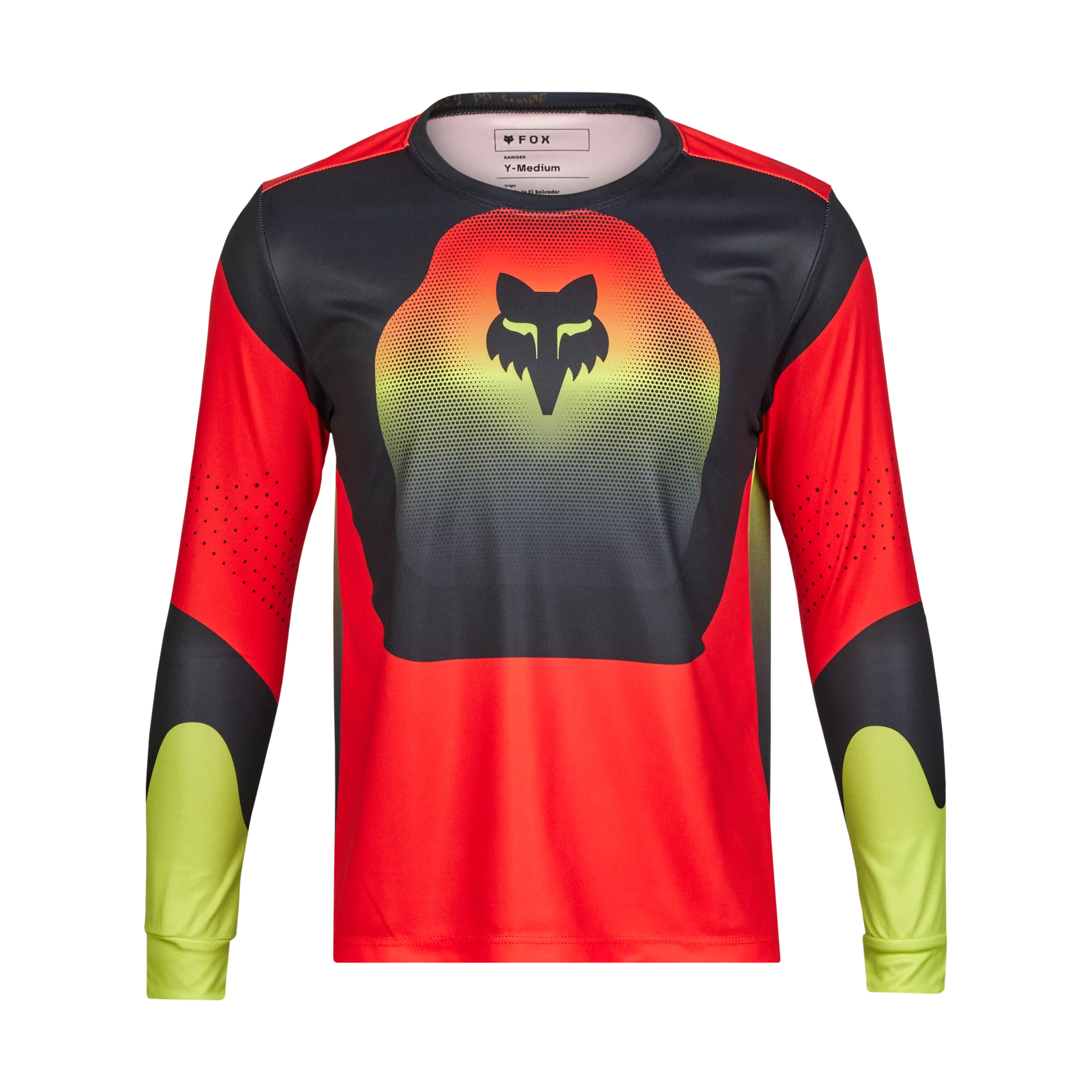 Fox Racing Ranger Long Sleeve MTB Jersey - Revise - Youth - Red-Yellow