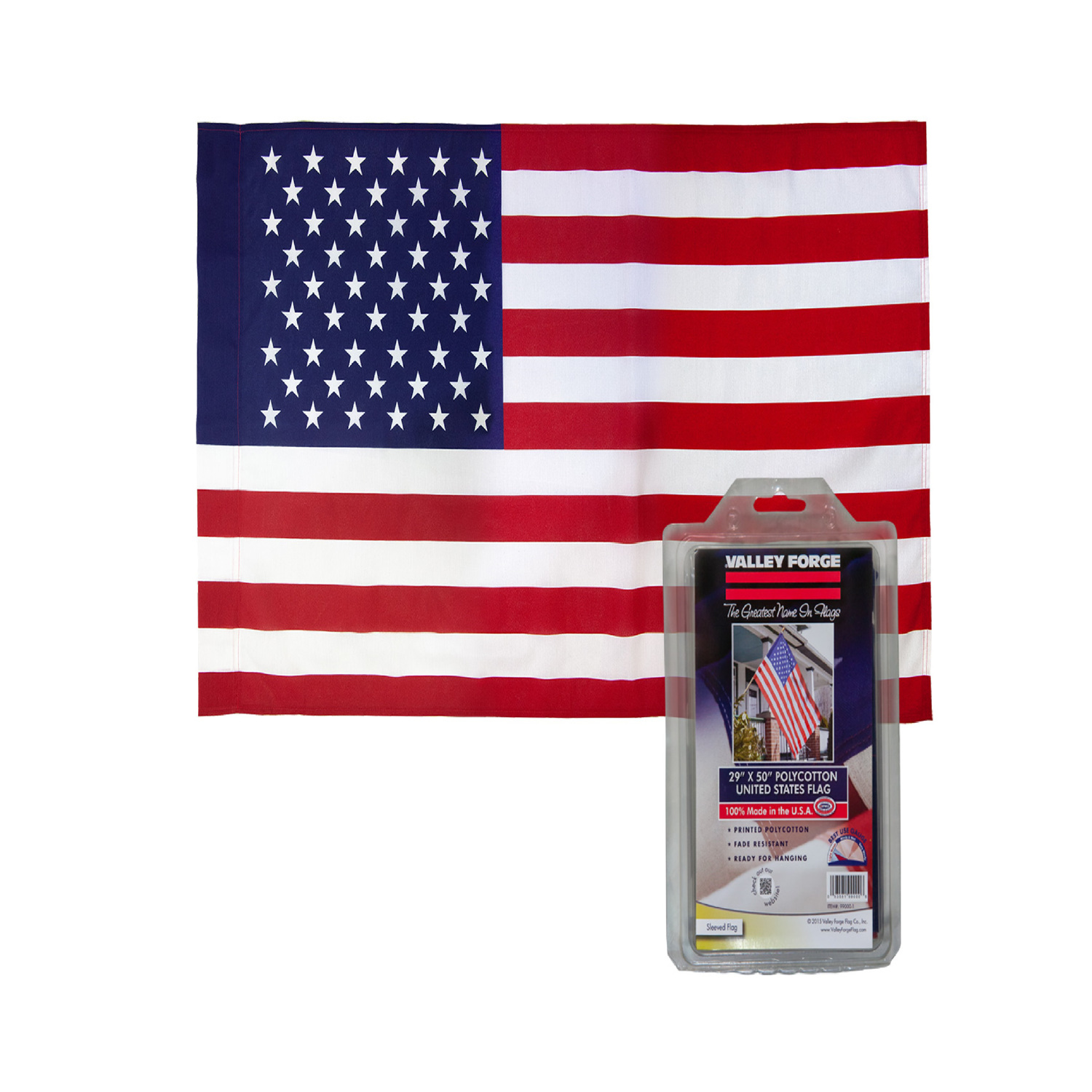 Valley Forge American Flag 29 in. H X 50 in. W