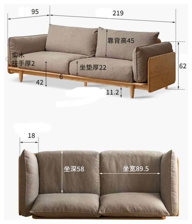 Oak Nordic Solid Wood Sofa   Midcentury   Sofas   by GVAwood  Houzz