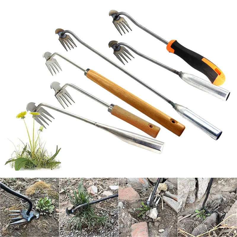 Manganese Steel Garden Weeders Grass Rooting Loose Soil Hand Weeding Removal Gardening Tools Multifunctional Weeder