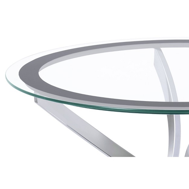 Brooke Round Coffee Table With Glass Top Chrome Coaster