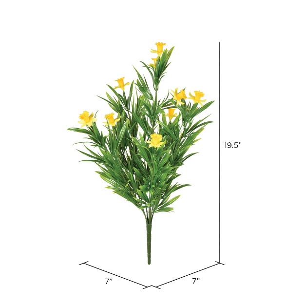 Artificial Mini Daffodil Bush Uv Coated