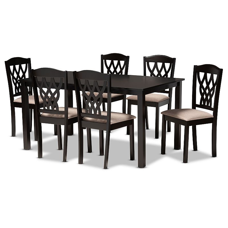 Baxton Studio Salem Dining Table and Chair 7-piece Set