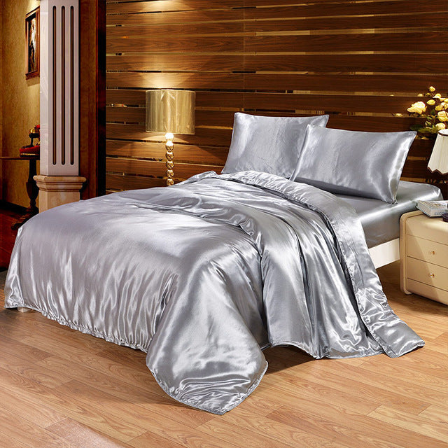 Luxury Satin Silk Duvet Cover 3 pcs Set