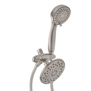 Glacier Bay 6-spray 5.51 in. Dual Shower Head and Handheld Shower Head in Brushed Nickel HD58302-0504