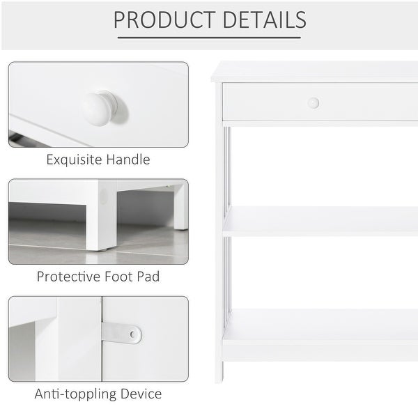 HOMCOM Console Table with Drawers and 2 Shelves Modern Sofa Table for Entryway Living Room Bedroom