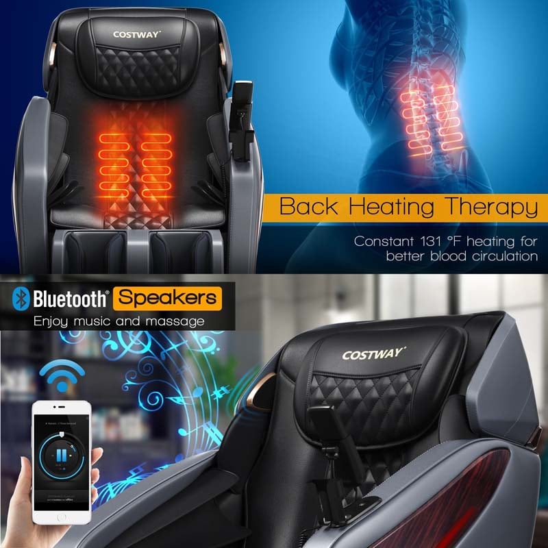 Thai Stretch 3D Zero Gravity Massage Chair Full Body SL Track Massage Recliner with Phone Holder