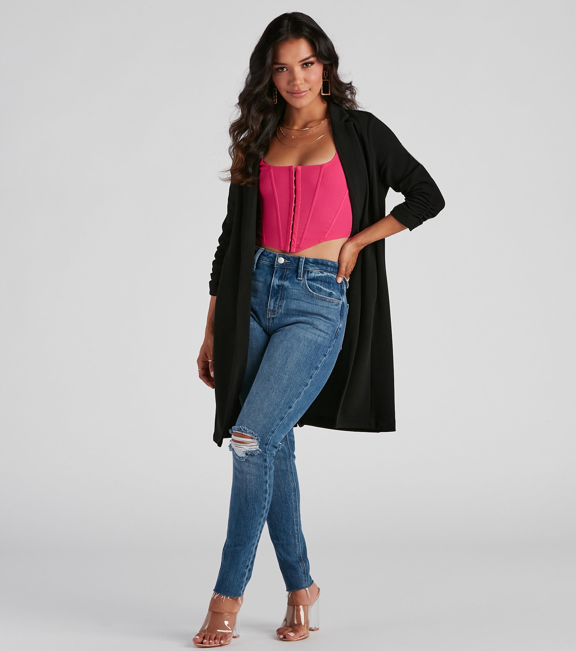 Boss Babe Crepe Longline Blazer