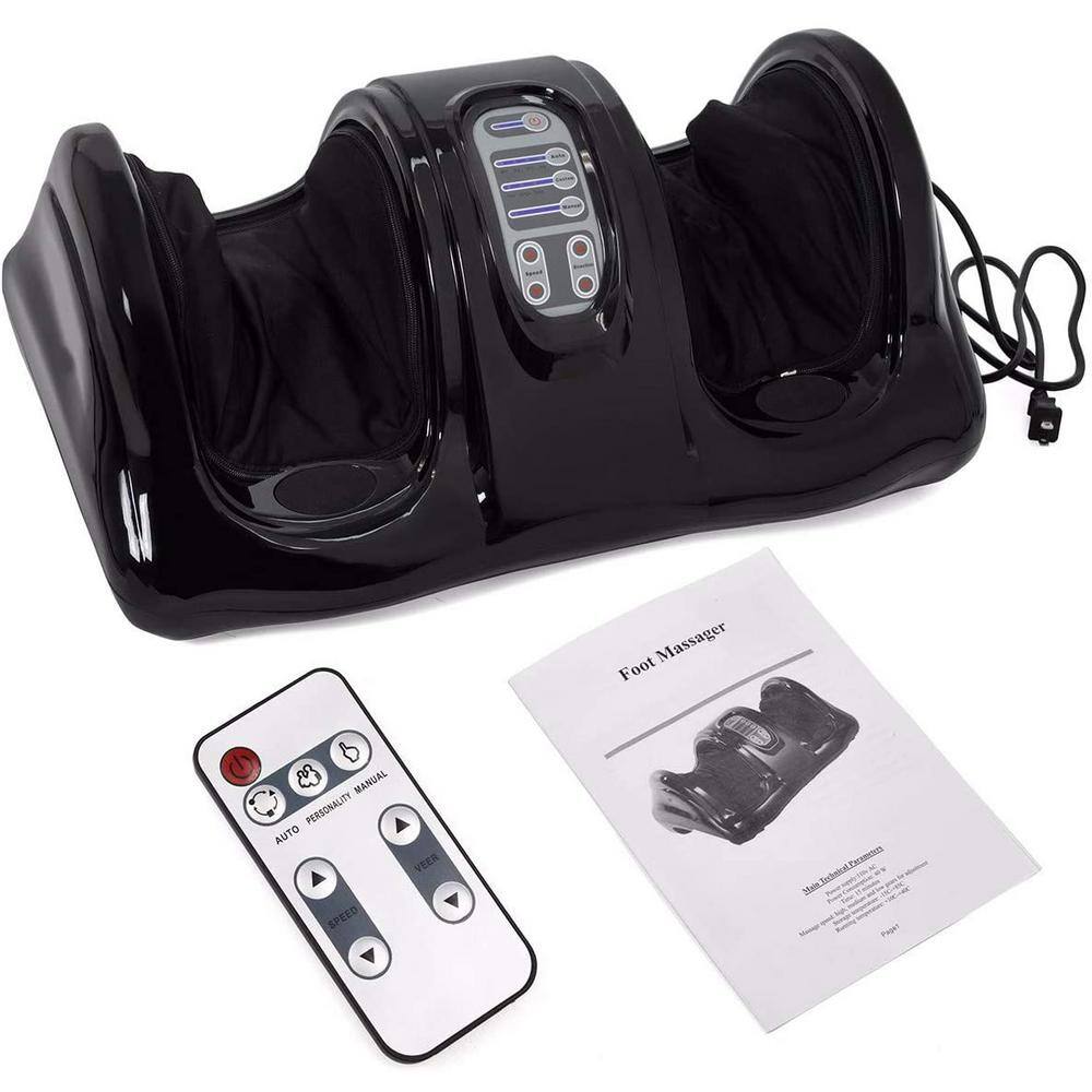 XtremepowerUS 4-Speed Shiatsu Black Foot Massager Machine with Remote Control Kneading Rolling Leg Calf Ankle 96120