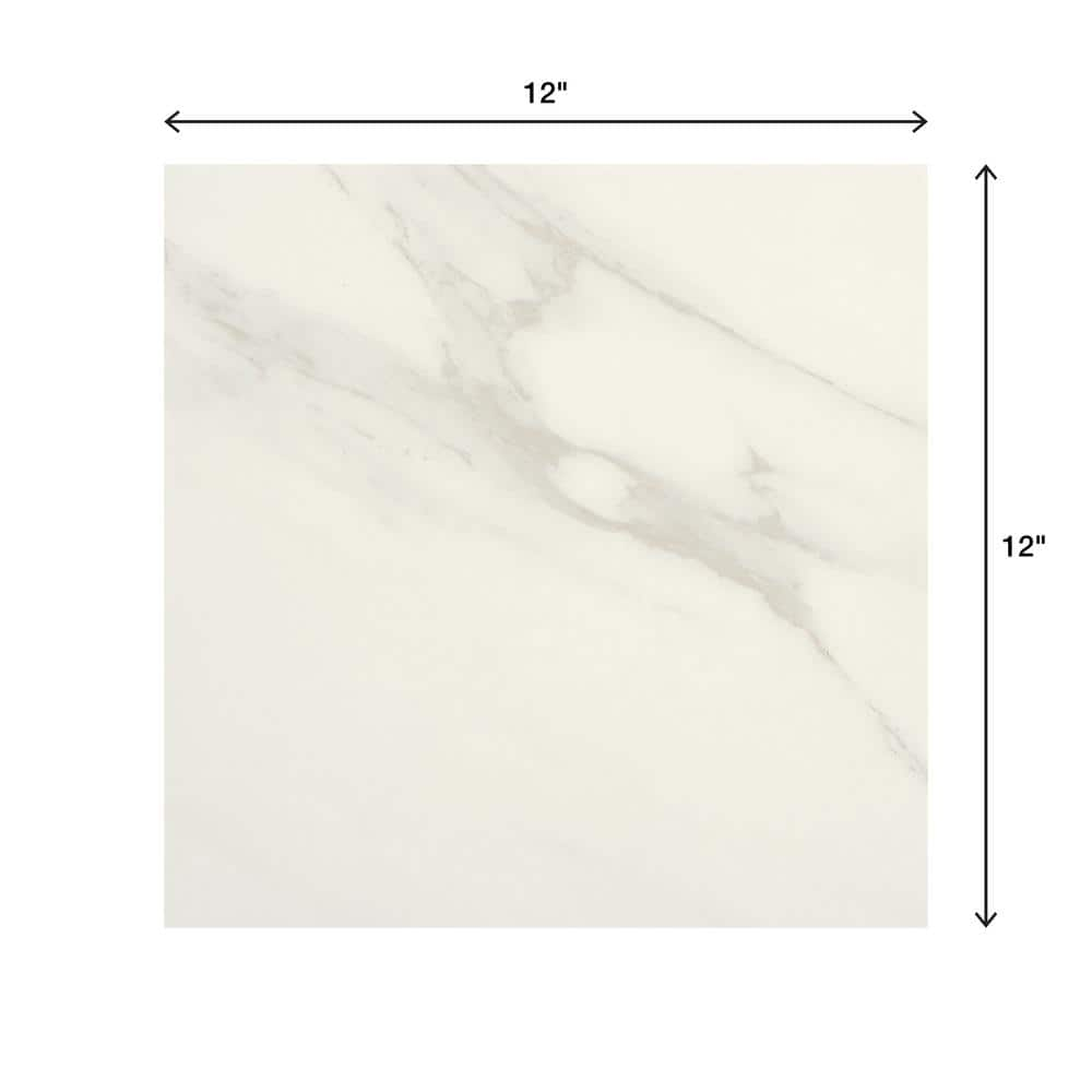 Daltile Selwyn Bianco Calacatta 12 in. x 12 in. Glazed Porcelain Floor and Wall Tile (14.55 sq. ft.  Case) SL601212HD1P6