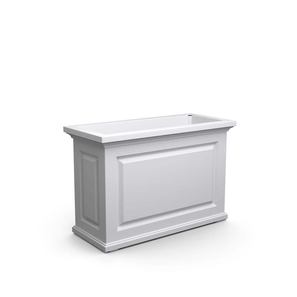 Mayne Nantucket 36 in. Self-Watering White Polyethylene Trough 4847-W